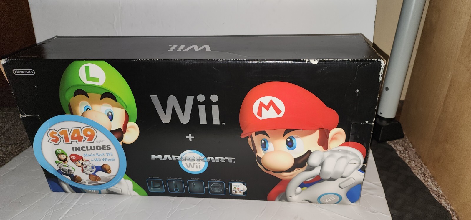 Nintendo Wii Mario Kart Pack Black Console (NTSC-U/C (US/CA)) Tested And Works.