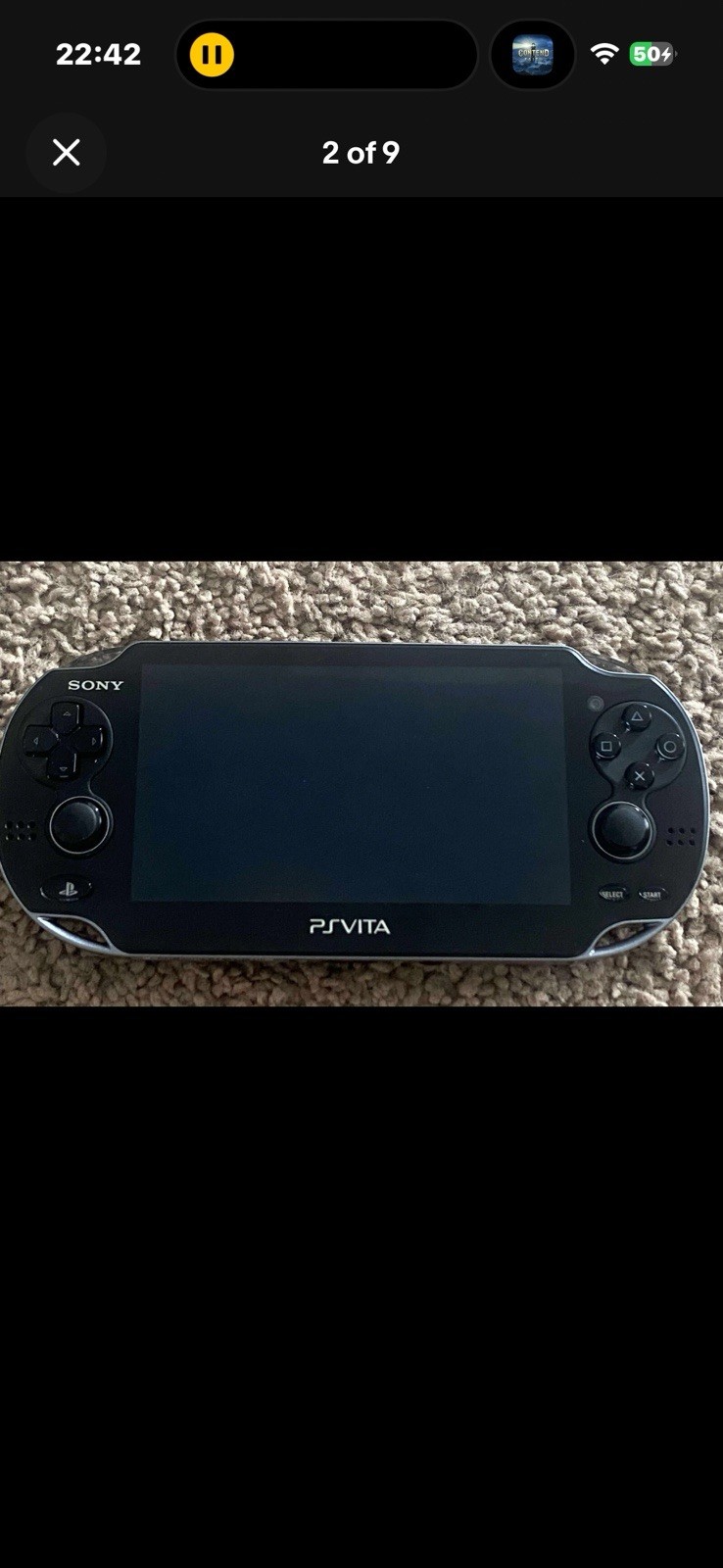 Sony PS Vita PCH-1000 Black Wi-Fi 4GB Region Free Handheld w/ USB Cable