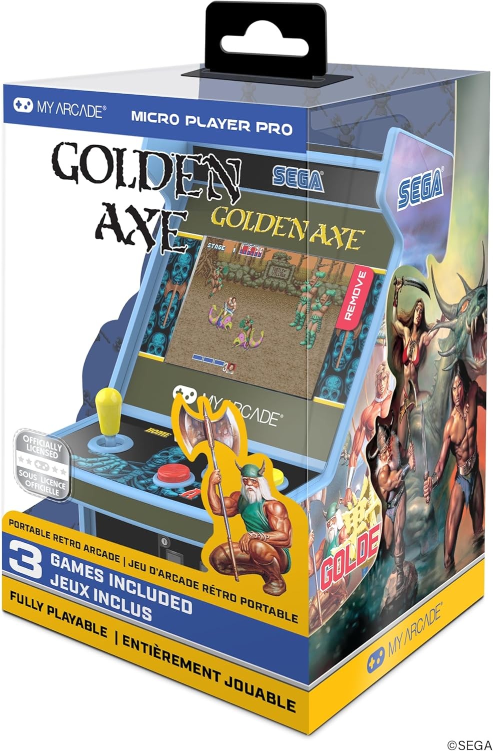 My Arcade Sega Golden Axe Micro Player 3in1 Video Games Portable Mini Arcade