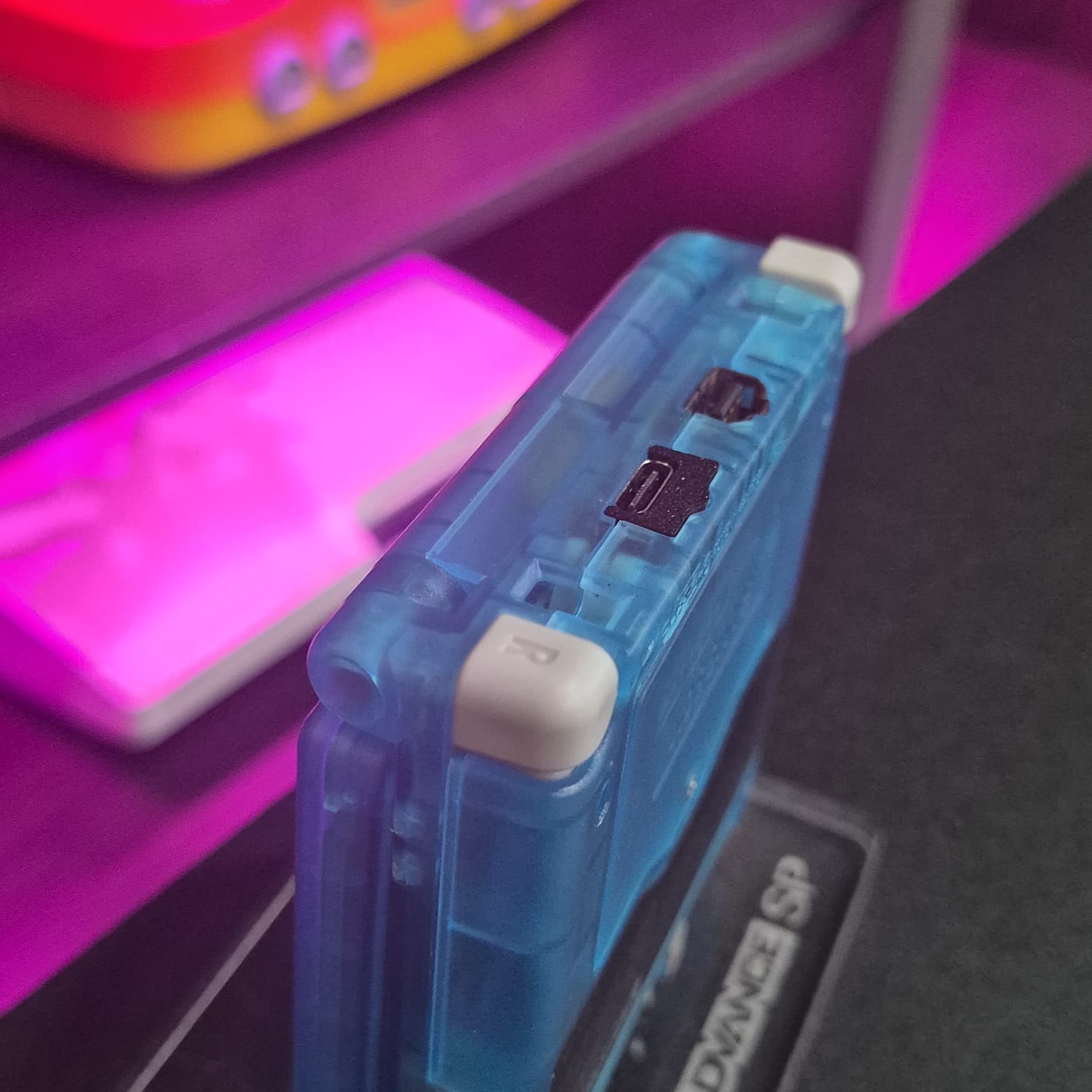 Clear Blue Nintendo Game Boy Advance GBA SP Ips V2 And Usbc Charging Port