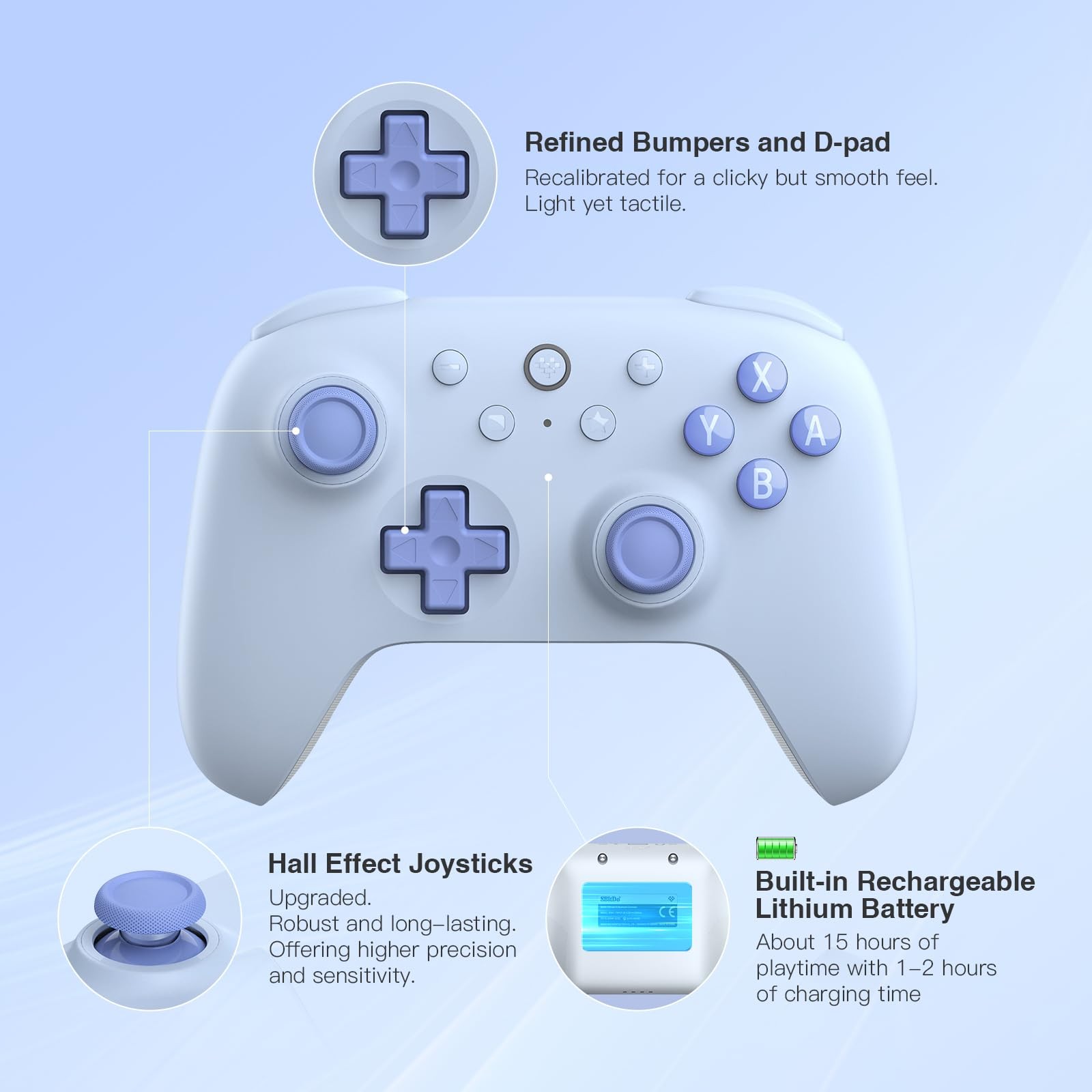 8Bitdo Ultimate 2C Bluetooth Controller (Hall Effect Joystick Update) – Blue