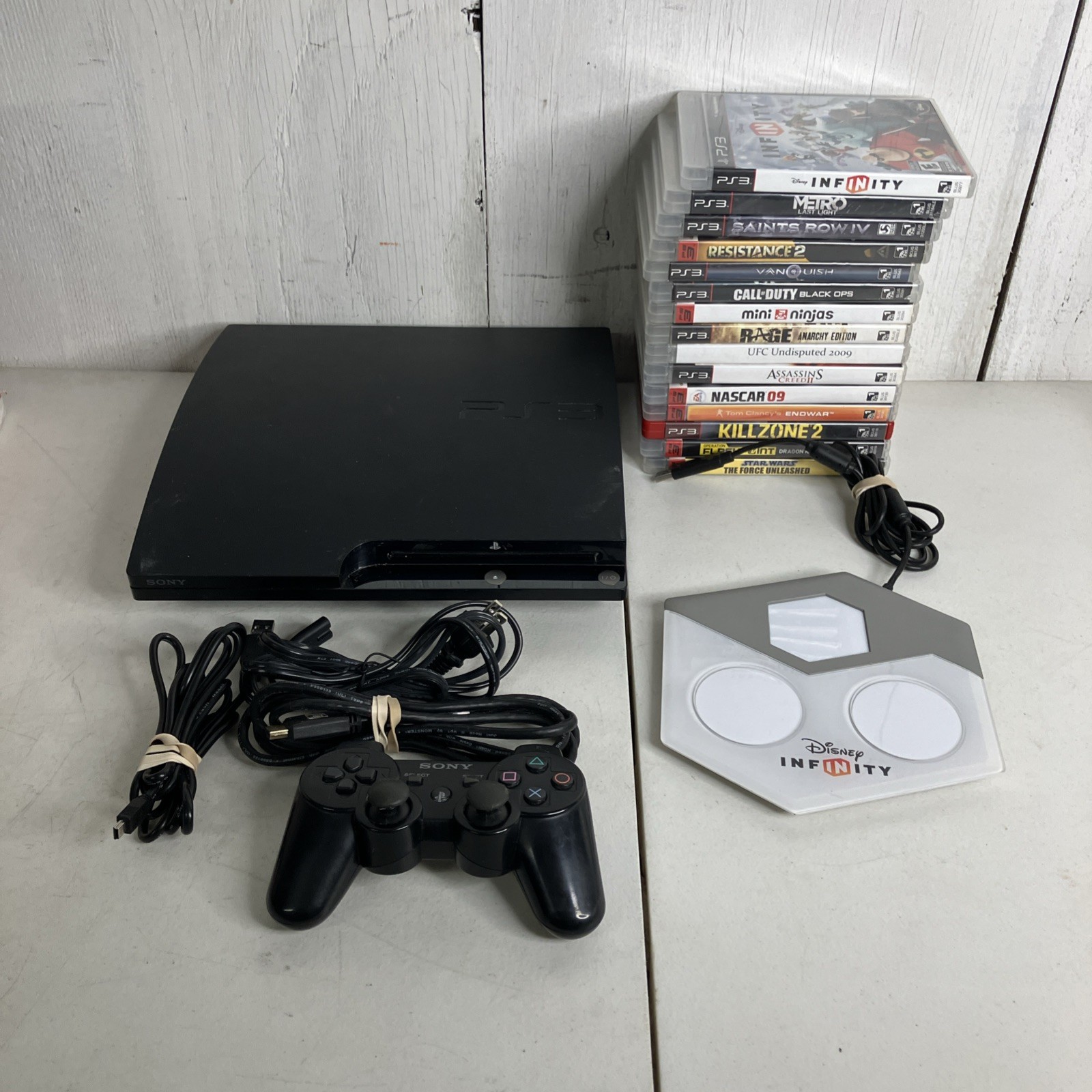 Sony PlayStation 3 Slim PS3 Model CECH-2001A Console Bundle 15 Games Infinity