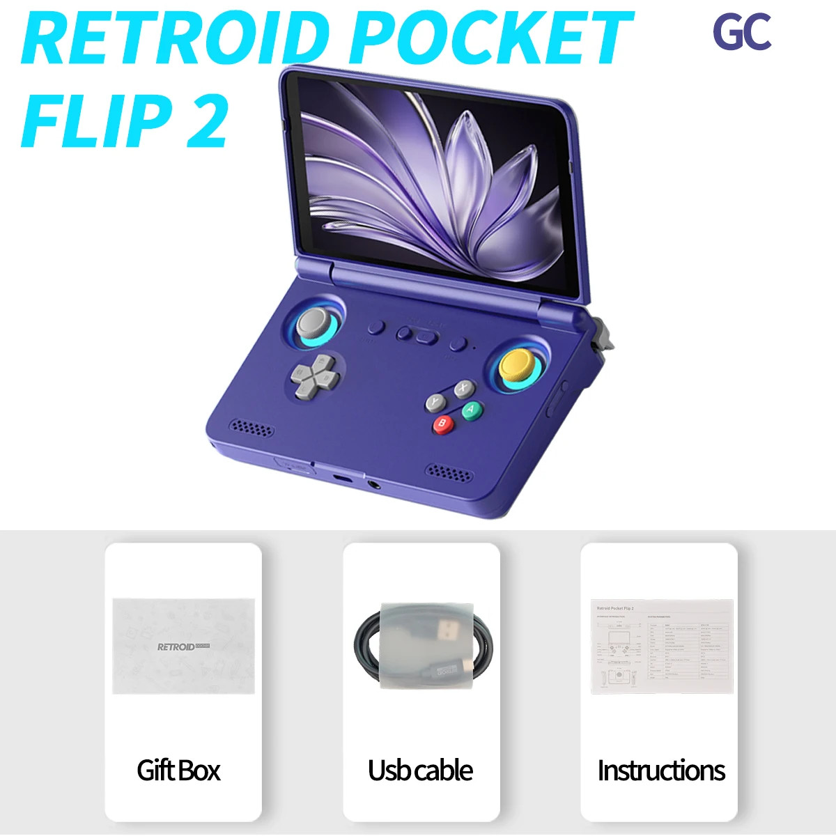 2025 Flip2 Retro Handheld Game Console Android13 5.5″ AMOLED PSP PS2 WiFi BT