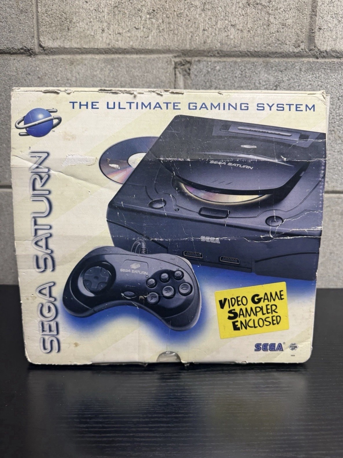 SEGA Saturn Home Console – Black w/ Cardboard, Inserts & 3 Controllers