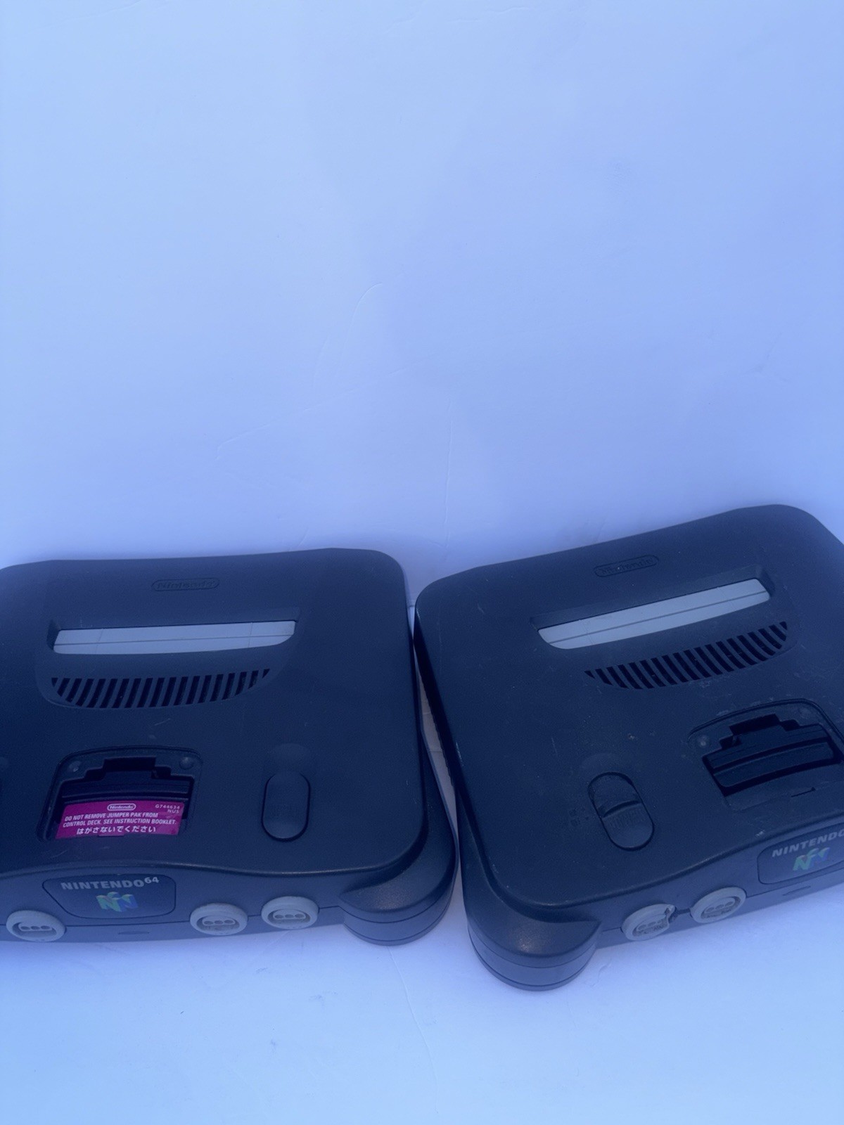 Lot Of 2 Nintendo 64 Charcoal Gray N64 Console Only W/ JUMPER PAK Untested As Is
