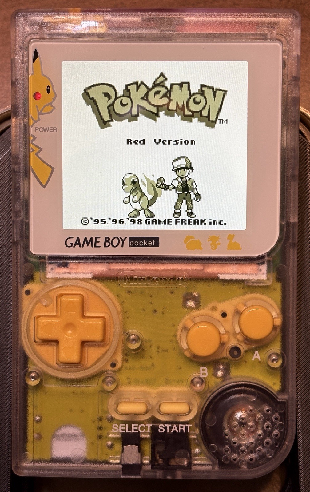 GameBoy Pocket Console Custom IPS Screen W/Rare Yellow/Green Silk Screen Board