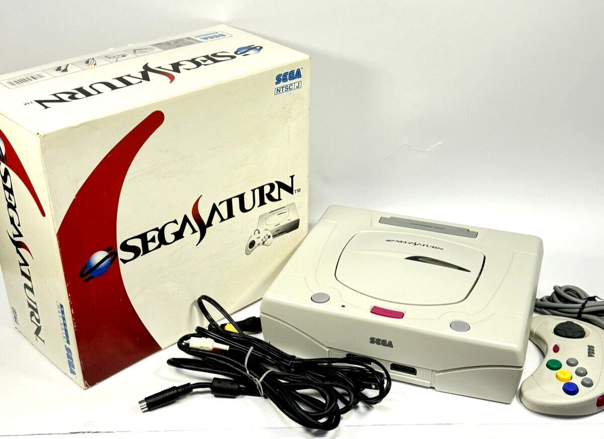 Sega Saturn White Console HST-3220 Console w/Box NTSC-J 1 software included