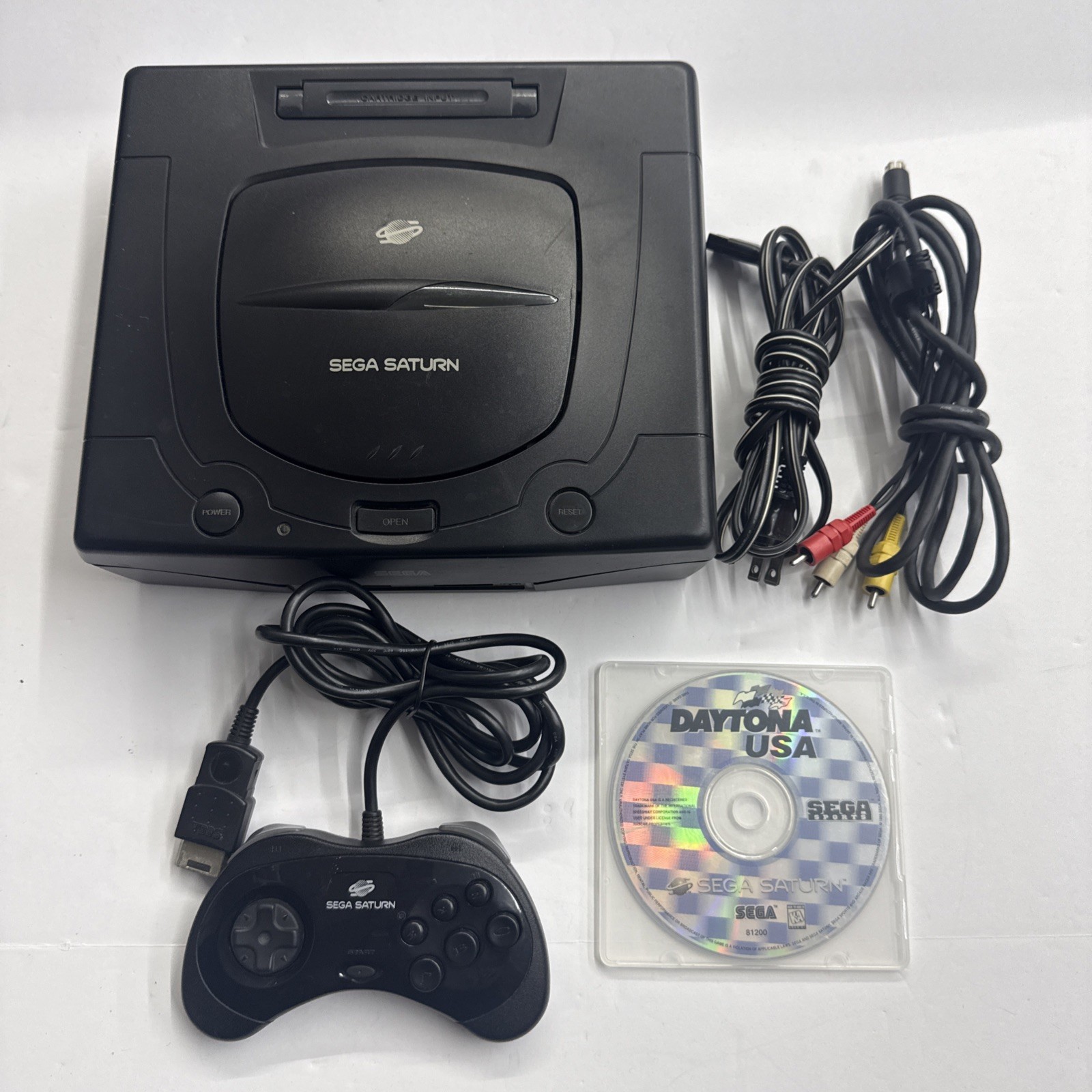 Saturn – SEGA Saturn Black Console Complete W/ Controller Tested #2945