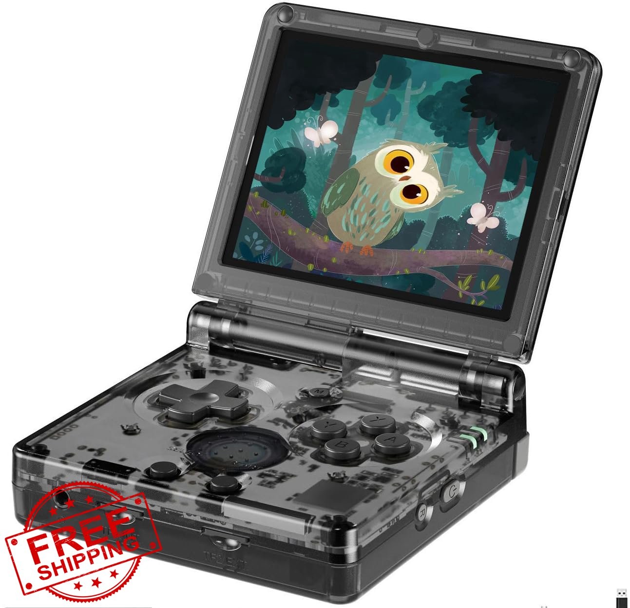 Anbernic RG35XXSP Flip Retro Handheld Game Console Transparent Black
