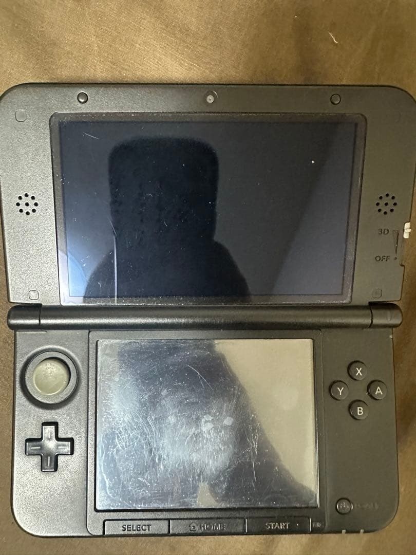 NINTENDO 3DS LL XL Silver Black Console with Lexar 4GB SDHC 3 Games Tested Used
