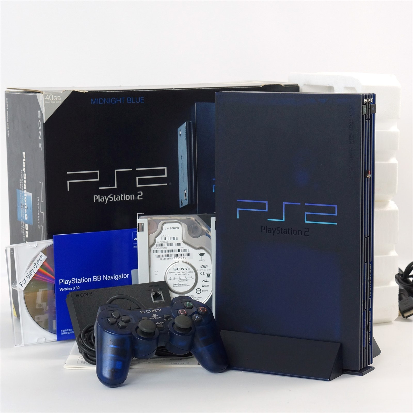 PS2 BB Console Midnight Blue SCPH-50000 MB/NH Tested System Playstation NTSCJ 32