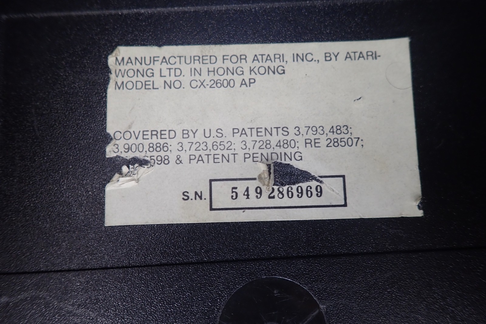 VTG ATARI CX-2600 VIDEO COMPUTER SYSTEM CONSOLE w/ CONTROLLERS