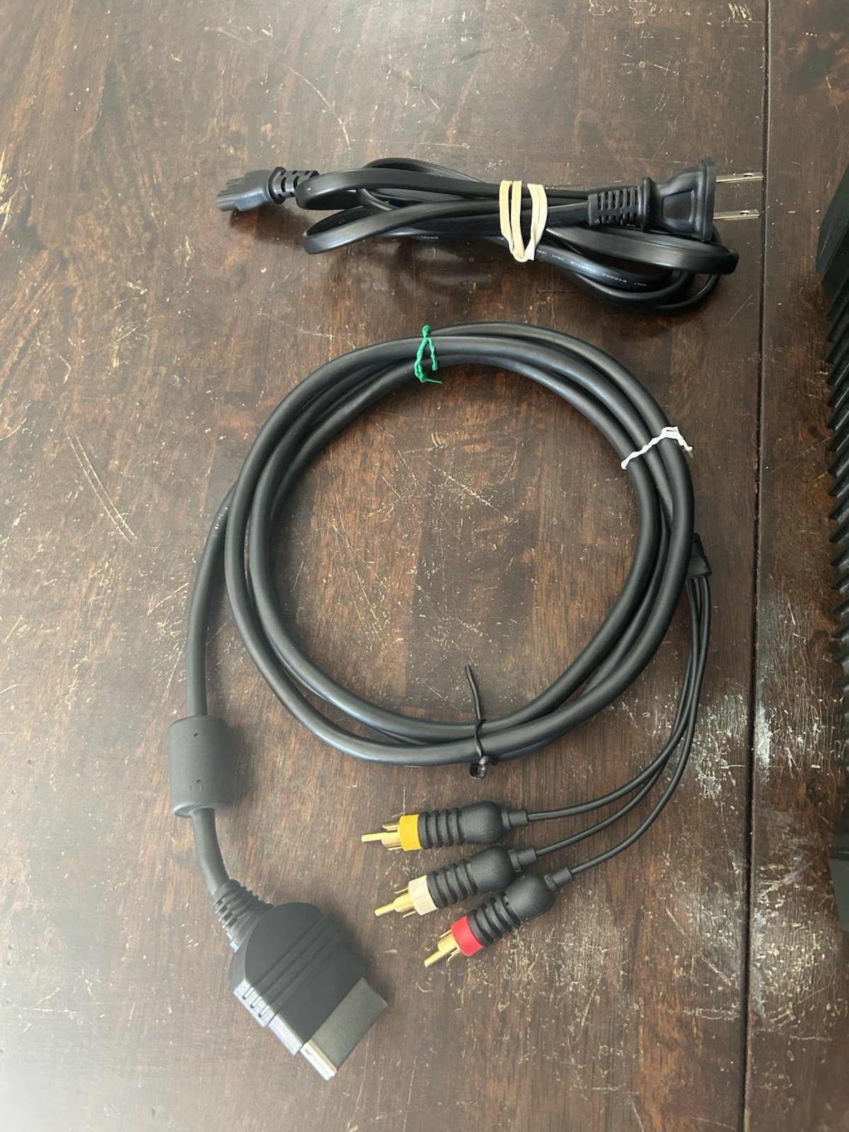 *FOR PARTS* Xbox Original Black Console Component RCA with Power and AV Cables