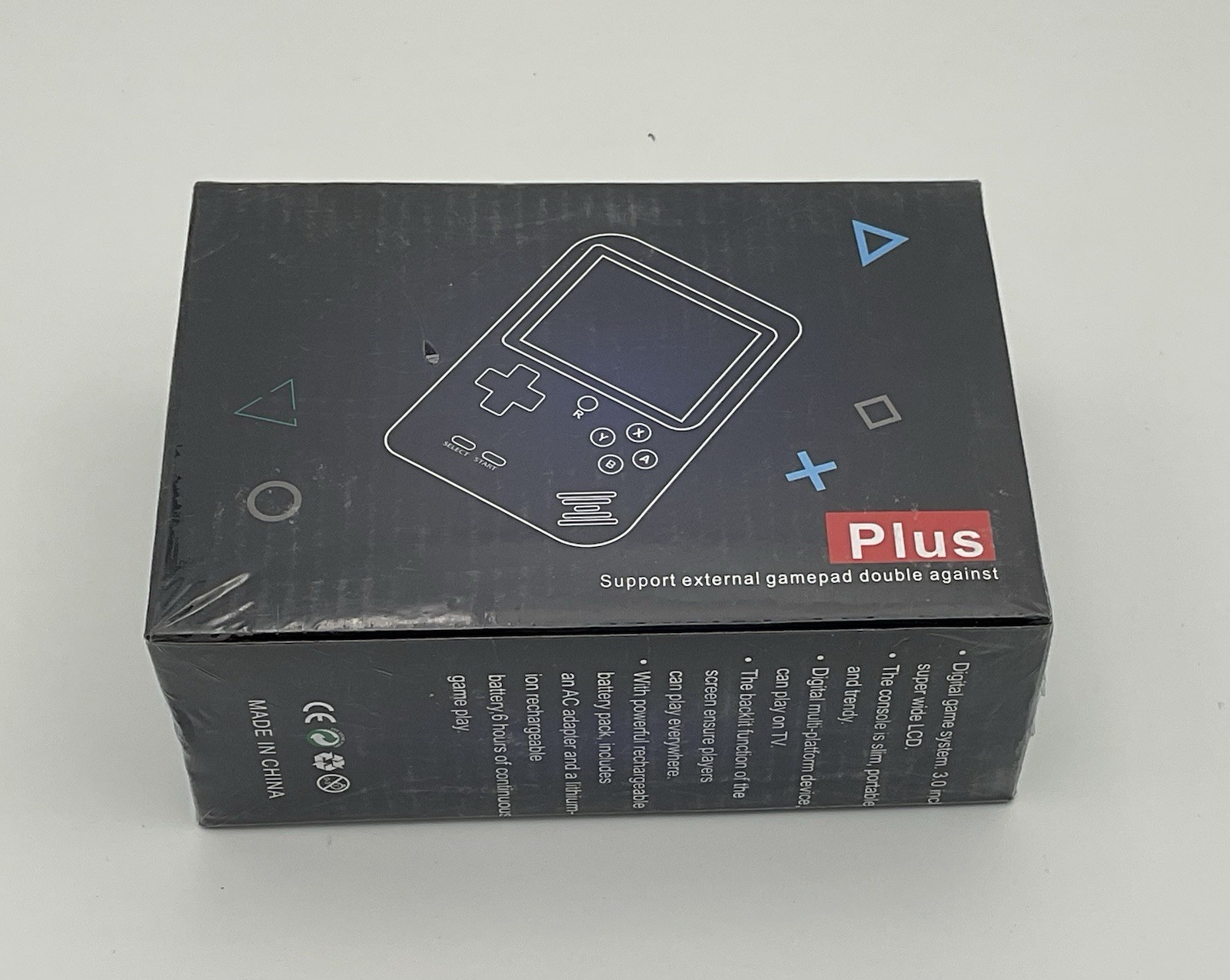 Game Box Plus- Hand Held Game System, Rechargeable Battery, Red Multiple Games