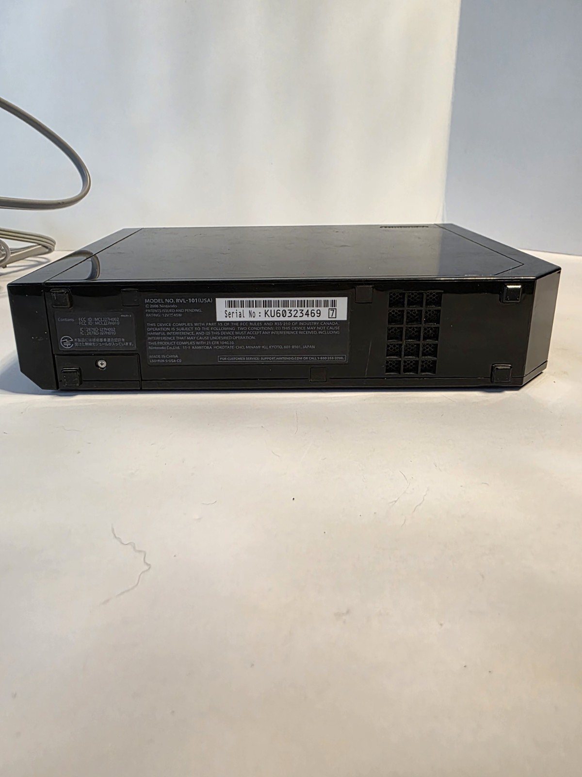 Nintendo Black Wii Console Tested Working With Power, AV Cable, And Sensor Bar