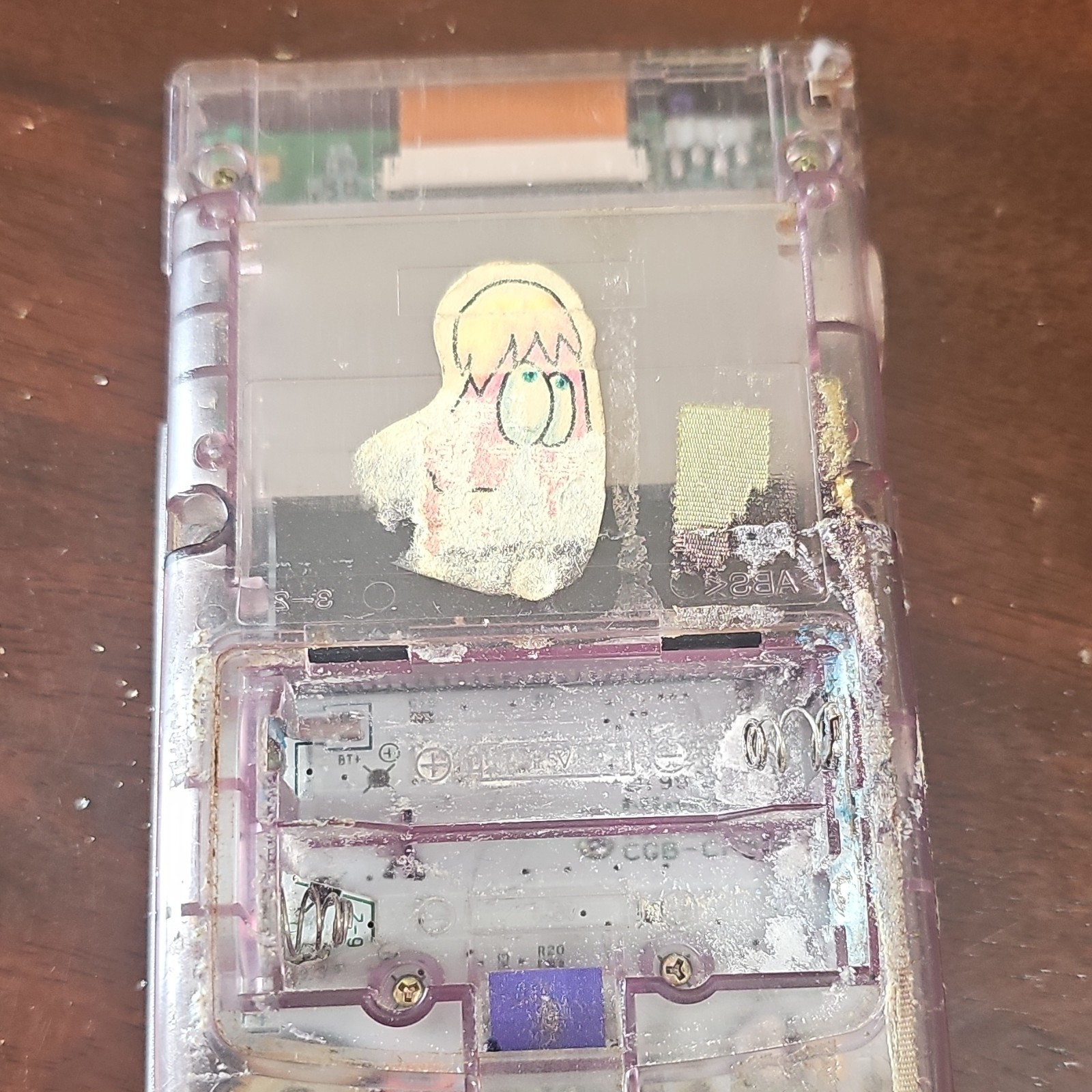 Nintendo Game Boy Color CGB-001 Clear Purple Transparent Handheld, Region Free