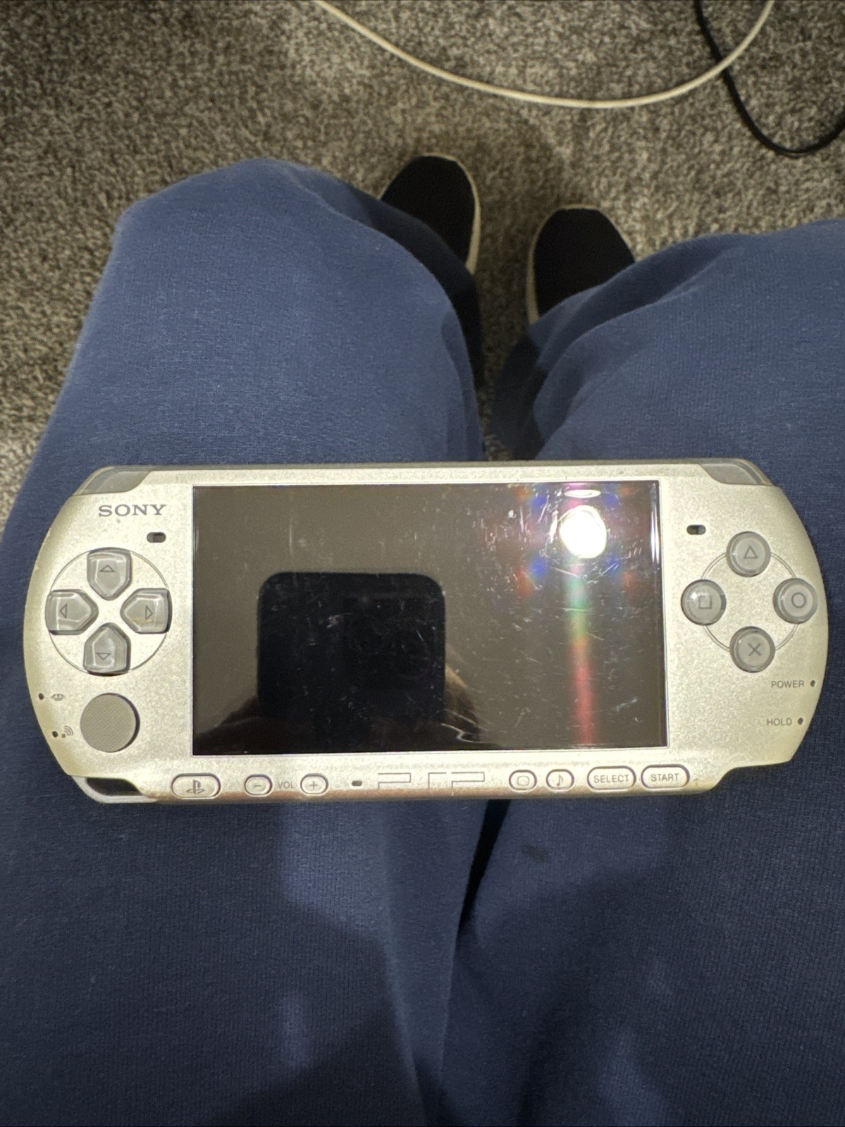 Used Silver PSP 3001 & Case **NO BATTERY & BATTERY COVER** **READ DESCRIPTION**