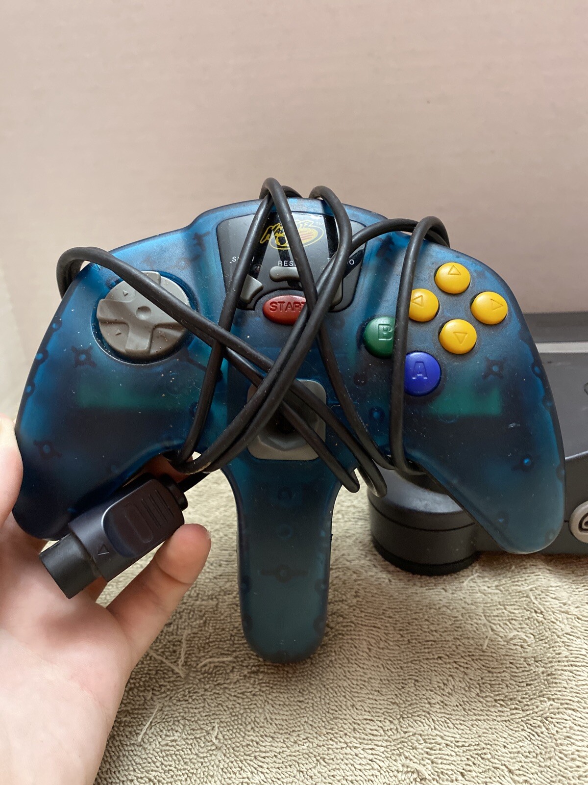 NOT WORKING Nintendo 64 Charcoal Grey Console w/ Damaged Controller & No Cords