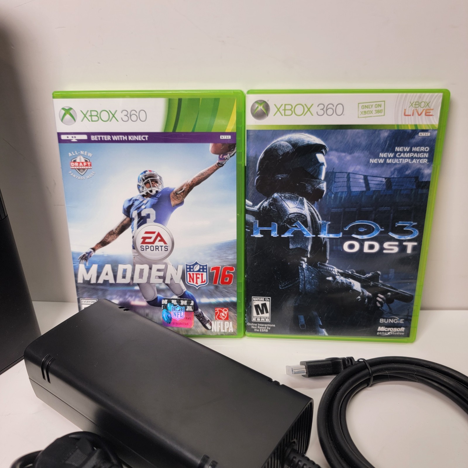 Microsoft Xbox 360 E 250GB Game Console System Black Tested and Working Halo 3