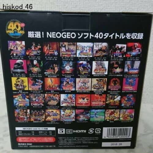 SNK Neo Geo Mini Console Built-in 40 titles of Game 40th Anniversary W/ Cable
