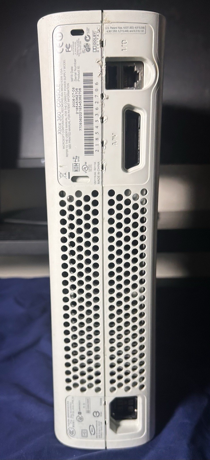 Microsoft Xbox 360 Console ONLY – Matte White (UNTESTED) No HDD