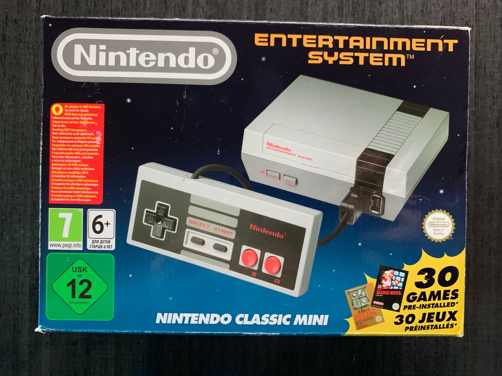 EU Nintendo NES Mini Classic Edition Console with 30 built-in Games Genuine Open