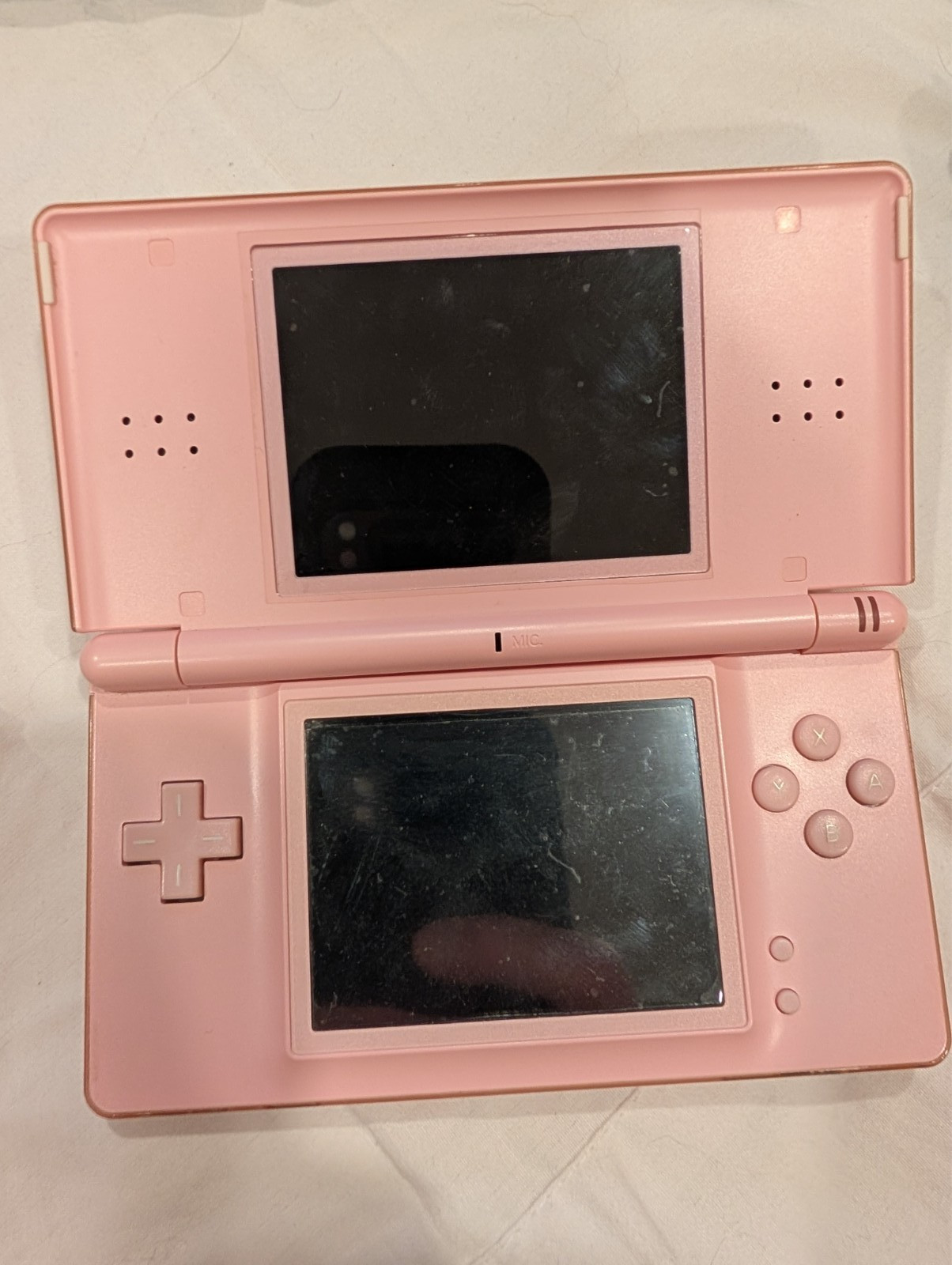 Nintendo DS Coral Pink Handheld with Charger 6 Games TESTED