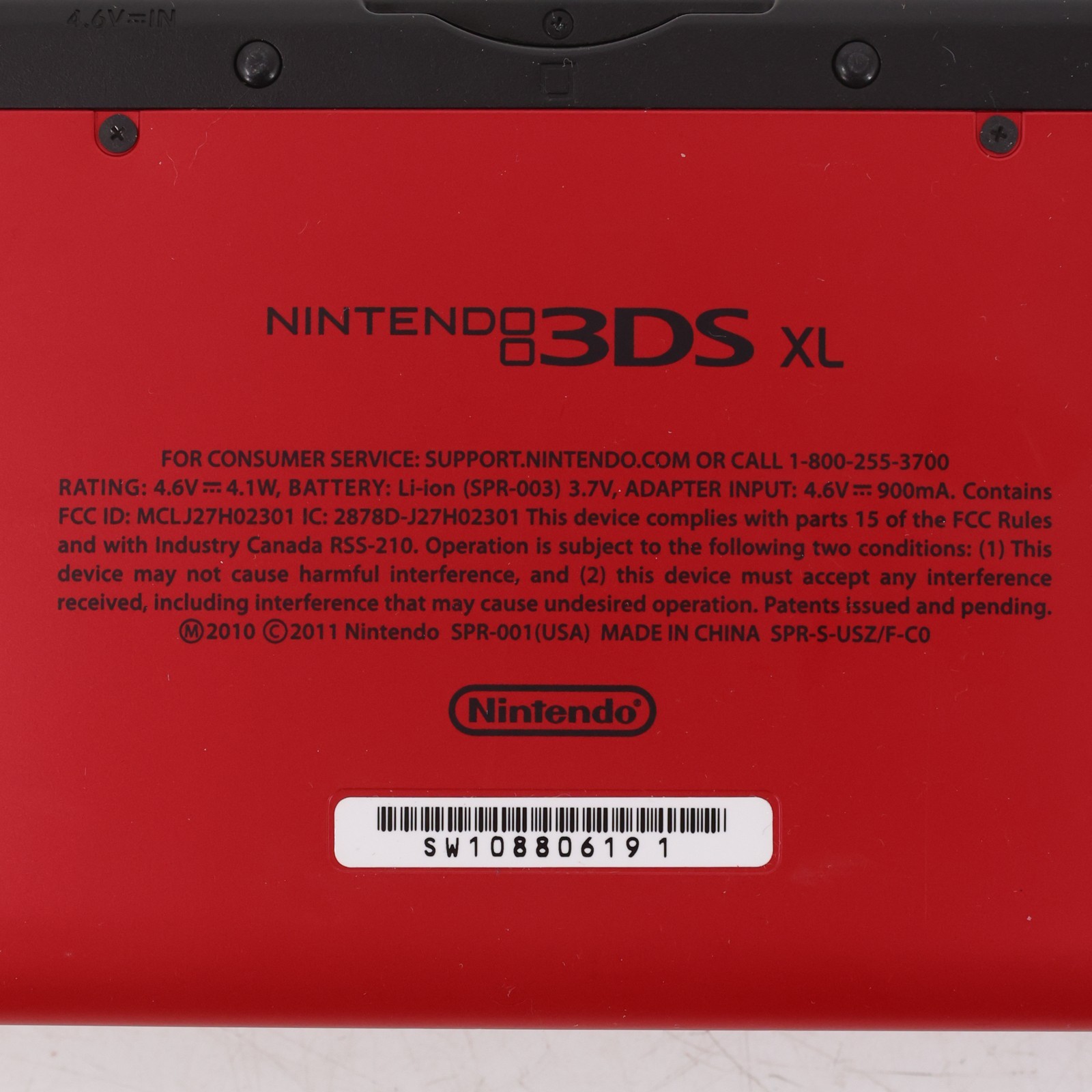 Nintendo 3DS XL Red/Black Console Bundle 6 Games