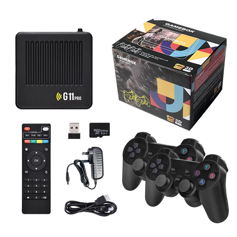 G11 Pro Game Box 4K HD TV 256G Built in 60000+ Retro Games Wireless Gamepad