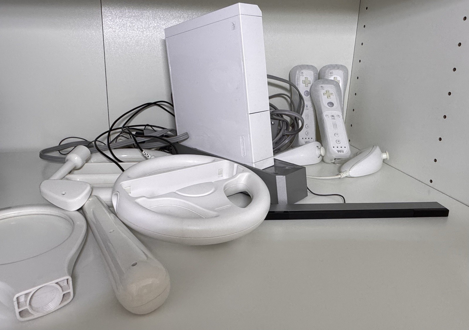 Nintendo Wii White Console Bundle | 3 Remotes, 2 Nunchuks, Accessories