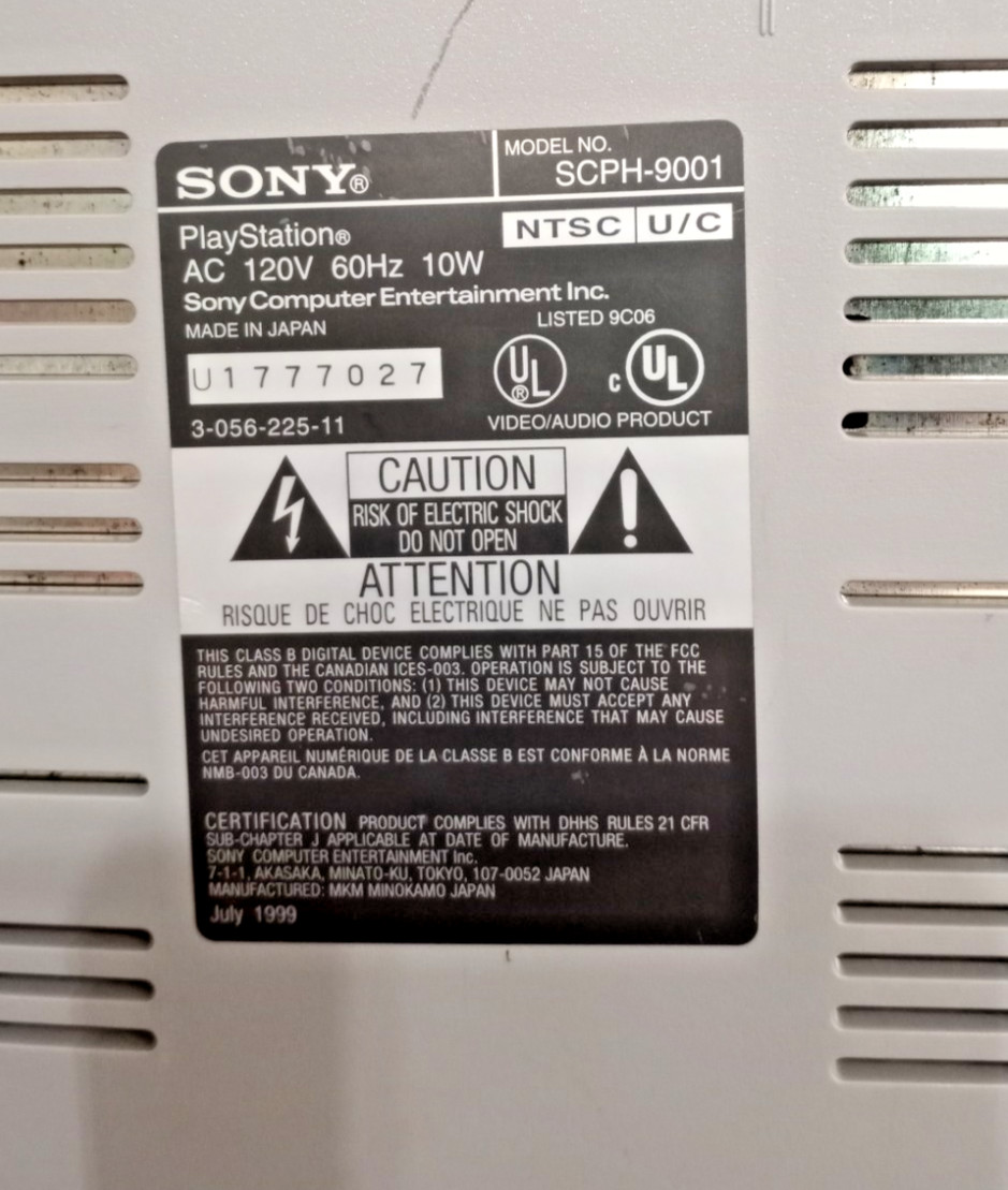 Sony Playstation 1 Console SCPH-9001 with Controller and Cables Tested