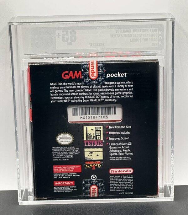 Nintendo Game Boy Pocket Red VGA 85+ NM+ Gold Label MISB Rare Sealed 1997