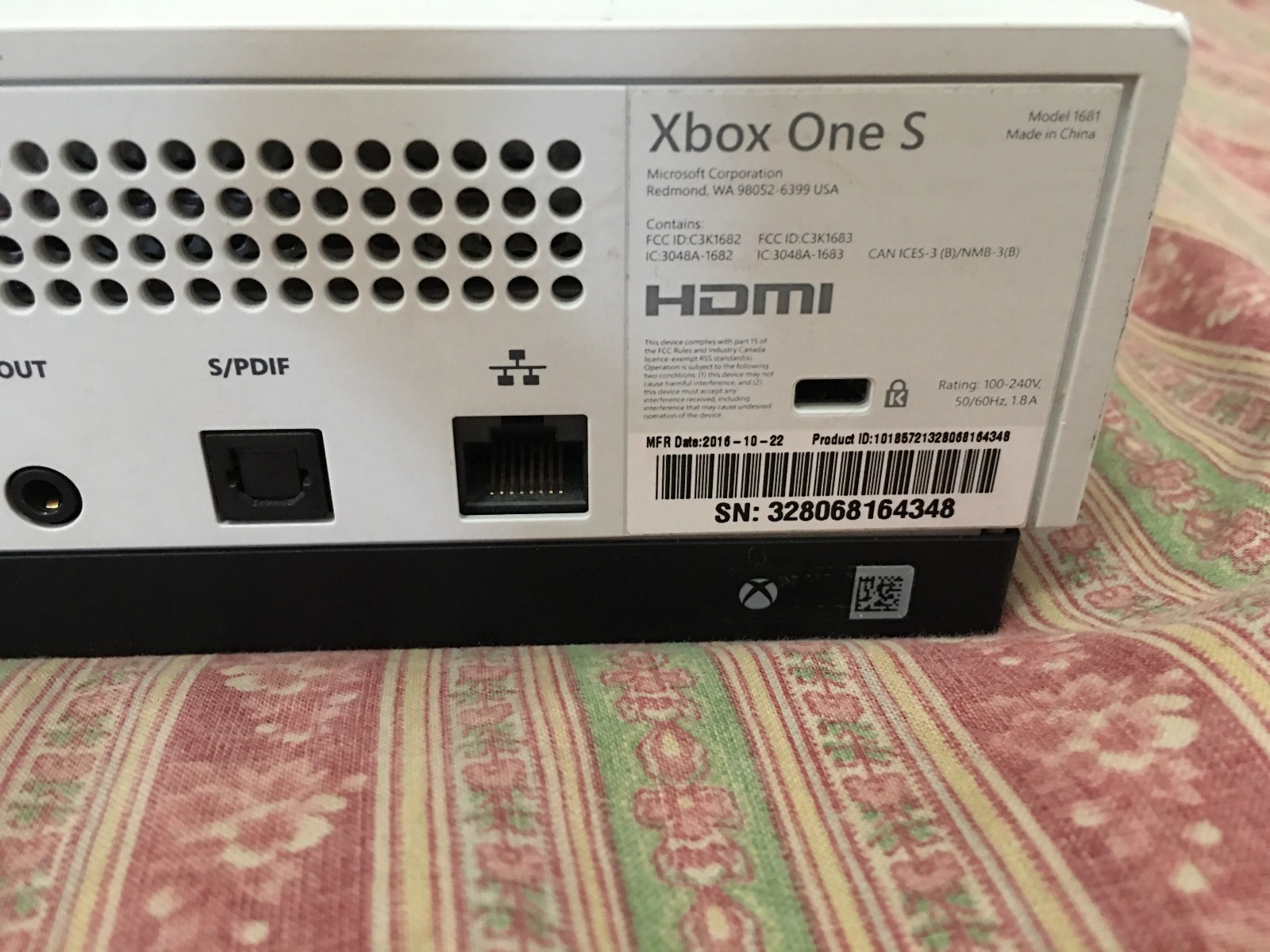 Microsoft Xbox One S 500GB system