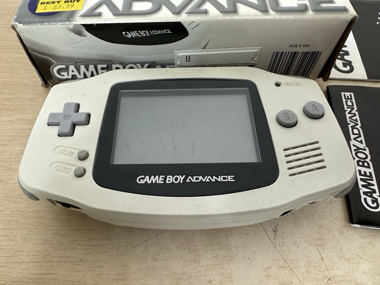 Nintendo Game Boy Advance AGB-001 Arctic White GBA Complete in Box CIB – WORKS!