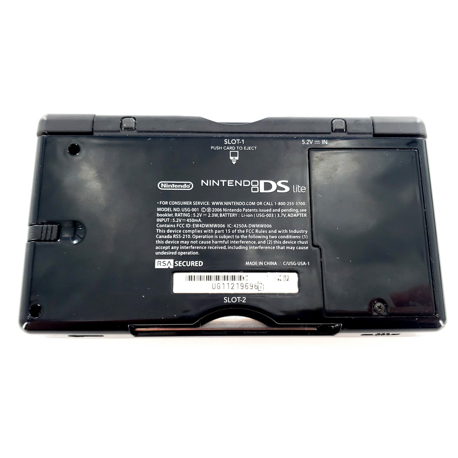 Nintendo DS Lite Handheld System Bundle Onyx Black w/ 5 Games & Charger Tested