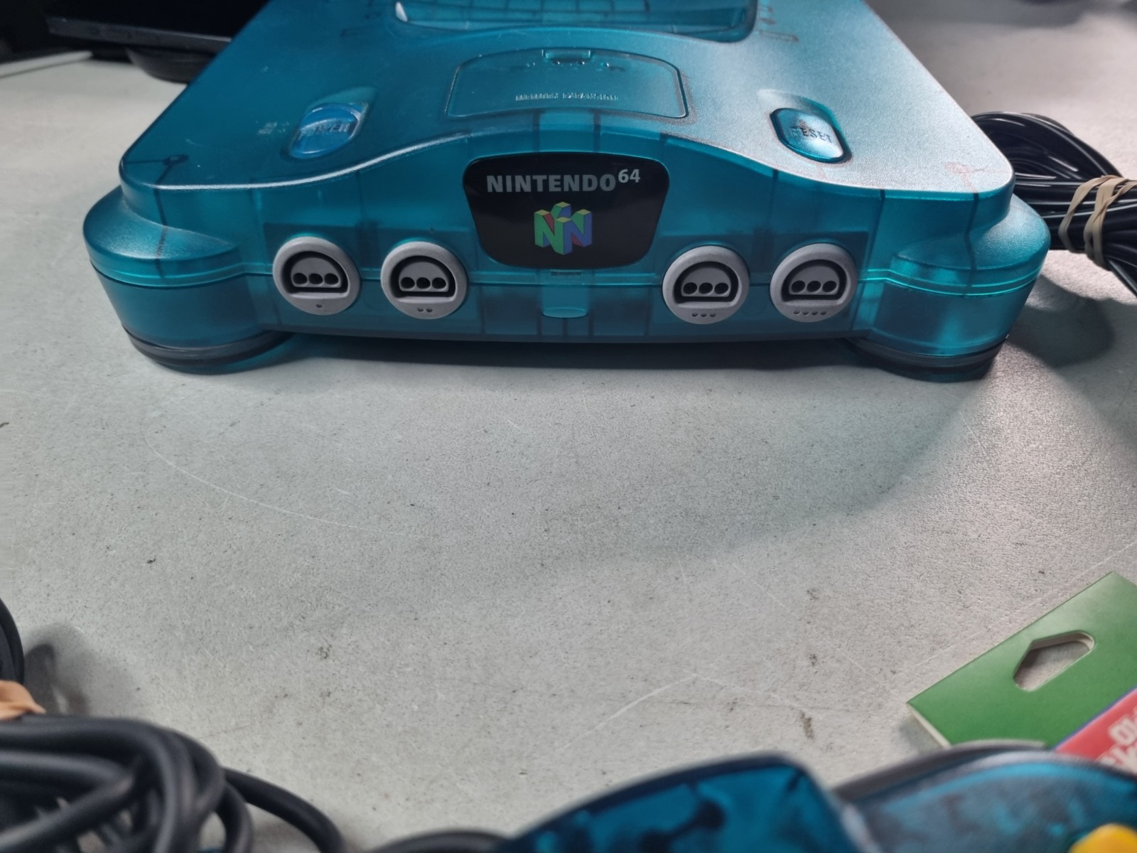 Nintendo 64 Funtastic Ice Blue N64 Console W/ Oem Cables & Controller TESTED