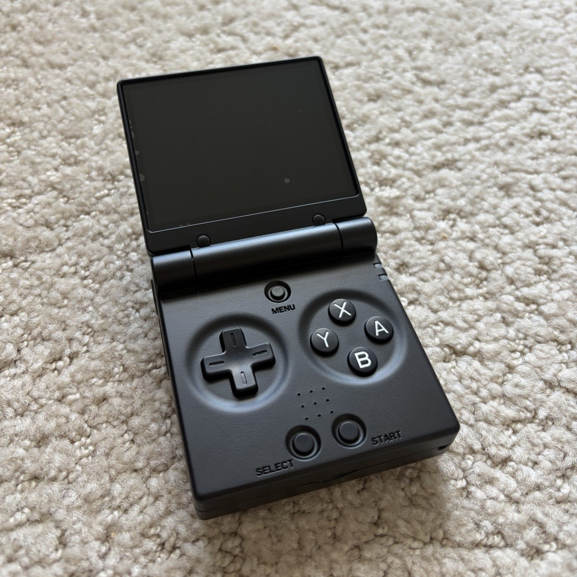 Miyoo Mini Flip Black Handheld Game Console 64GB w/ Case USB-C Linux 480p