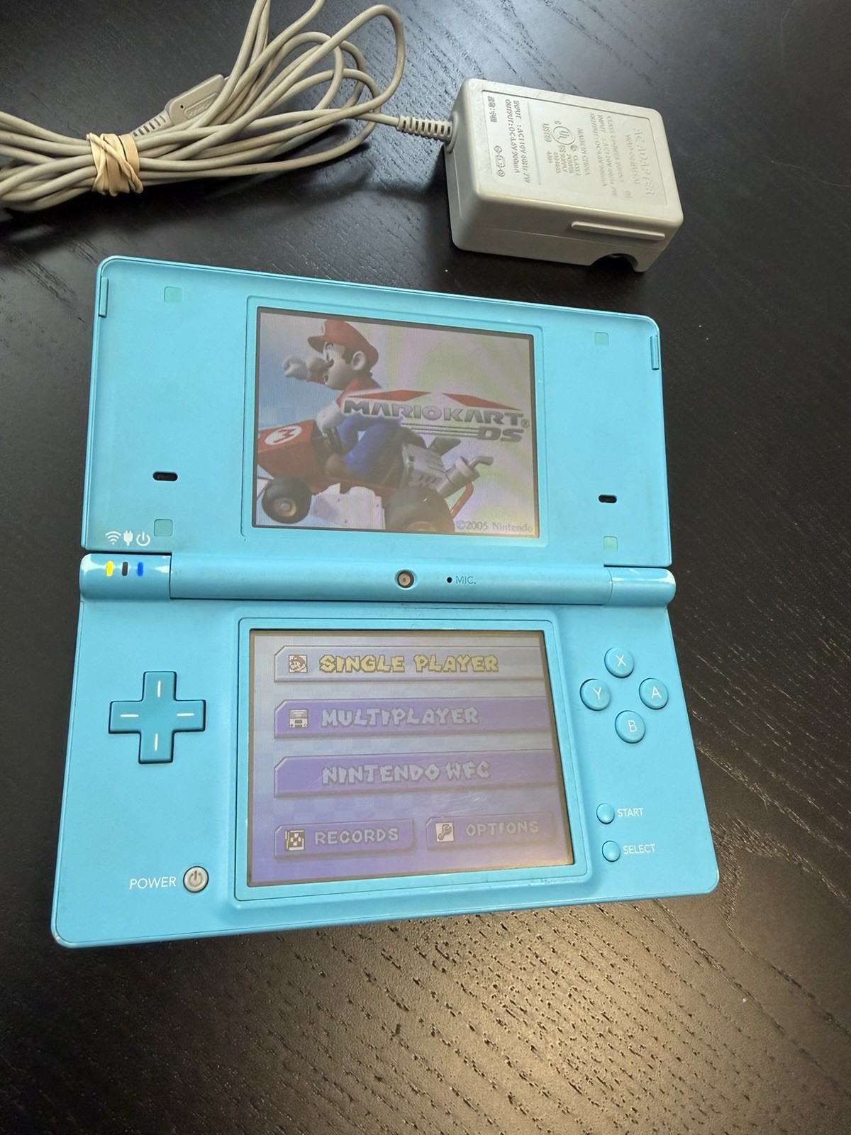 Nintendo DSi Handheld Game Console TWL-001 Aqua Blue w/Mario Kart *Read*
