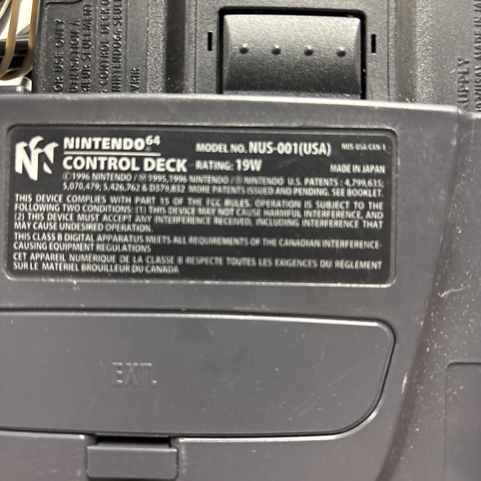 Nintendo 64 N64 NUS-001 USA Console With Controllers Cords Powers On