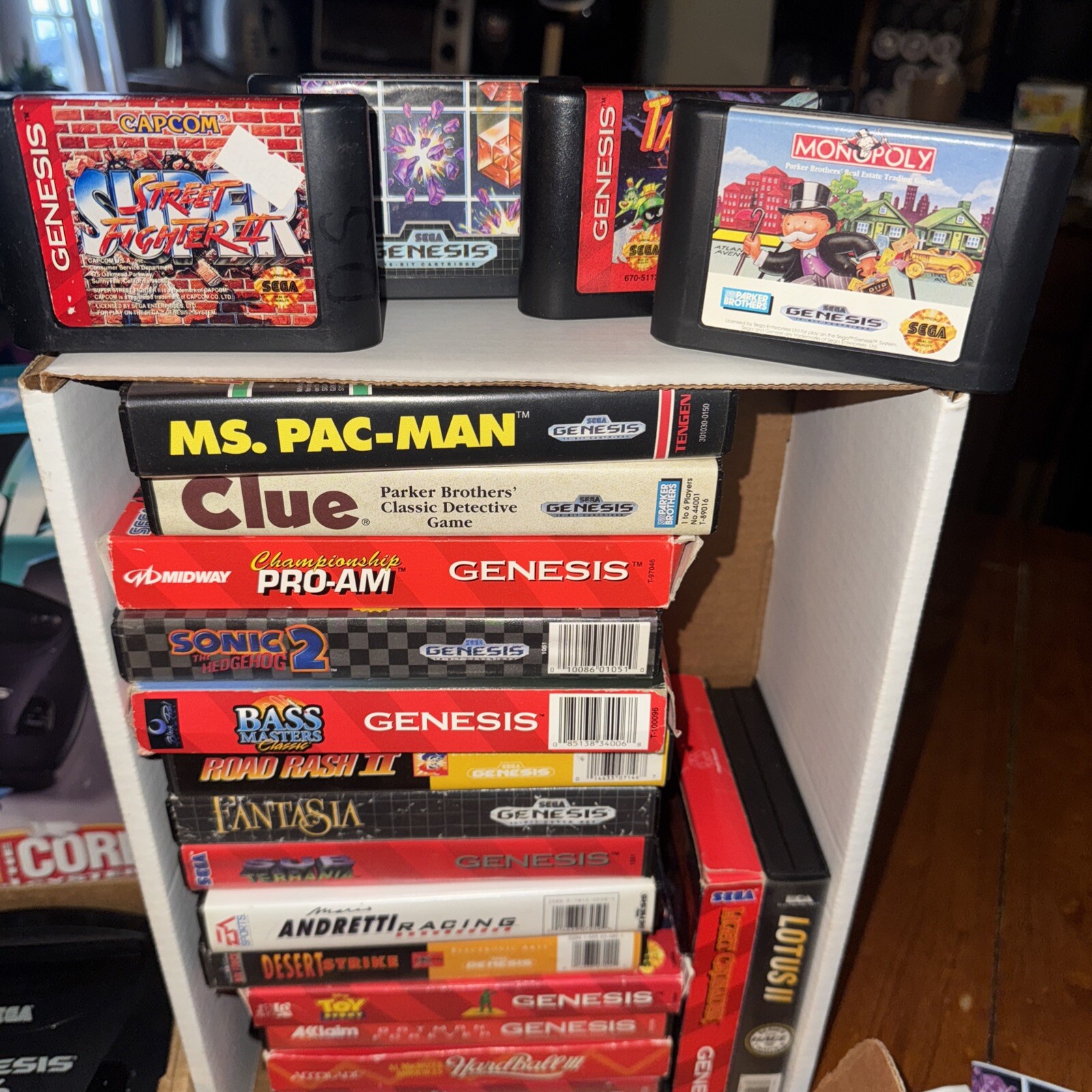 SEGA Genesis Model 3 Core Boxed System Bundle 26 Games Sonic2 Joe & Mac ++++