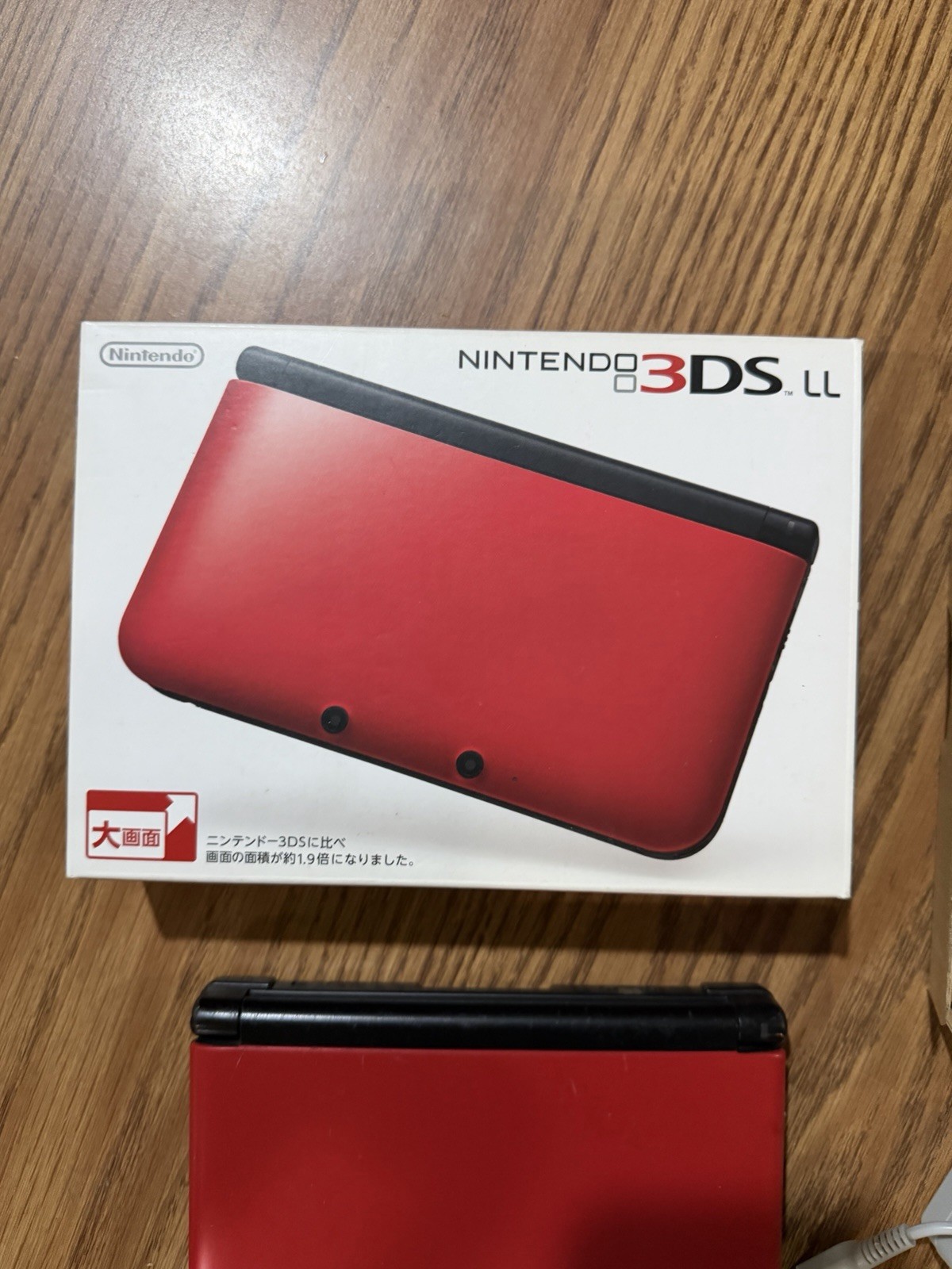 3DS LL Red Black Console in Box Nintendo English, Region Free, 32GB, Games *3D*