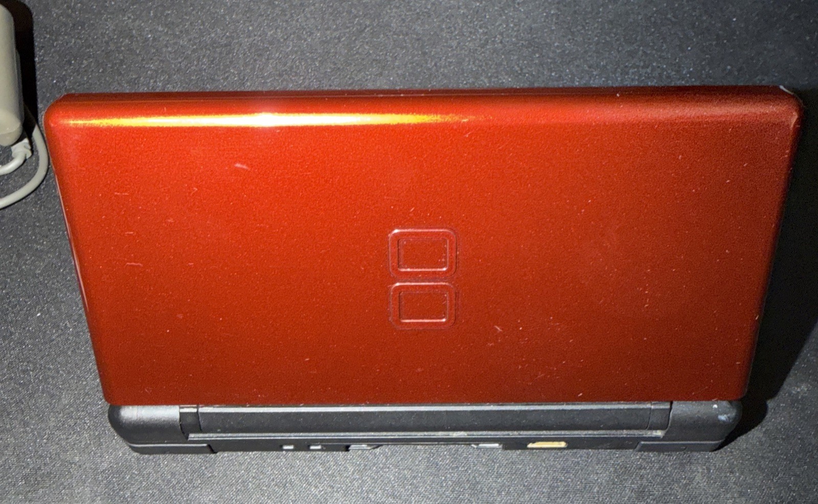 Nintendo DS Lite USG-001 Crimson Red/Black Console w/ Stylus, Charger & 3 Games