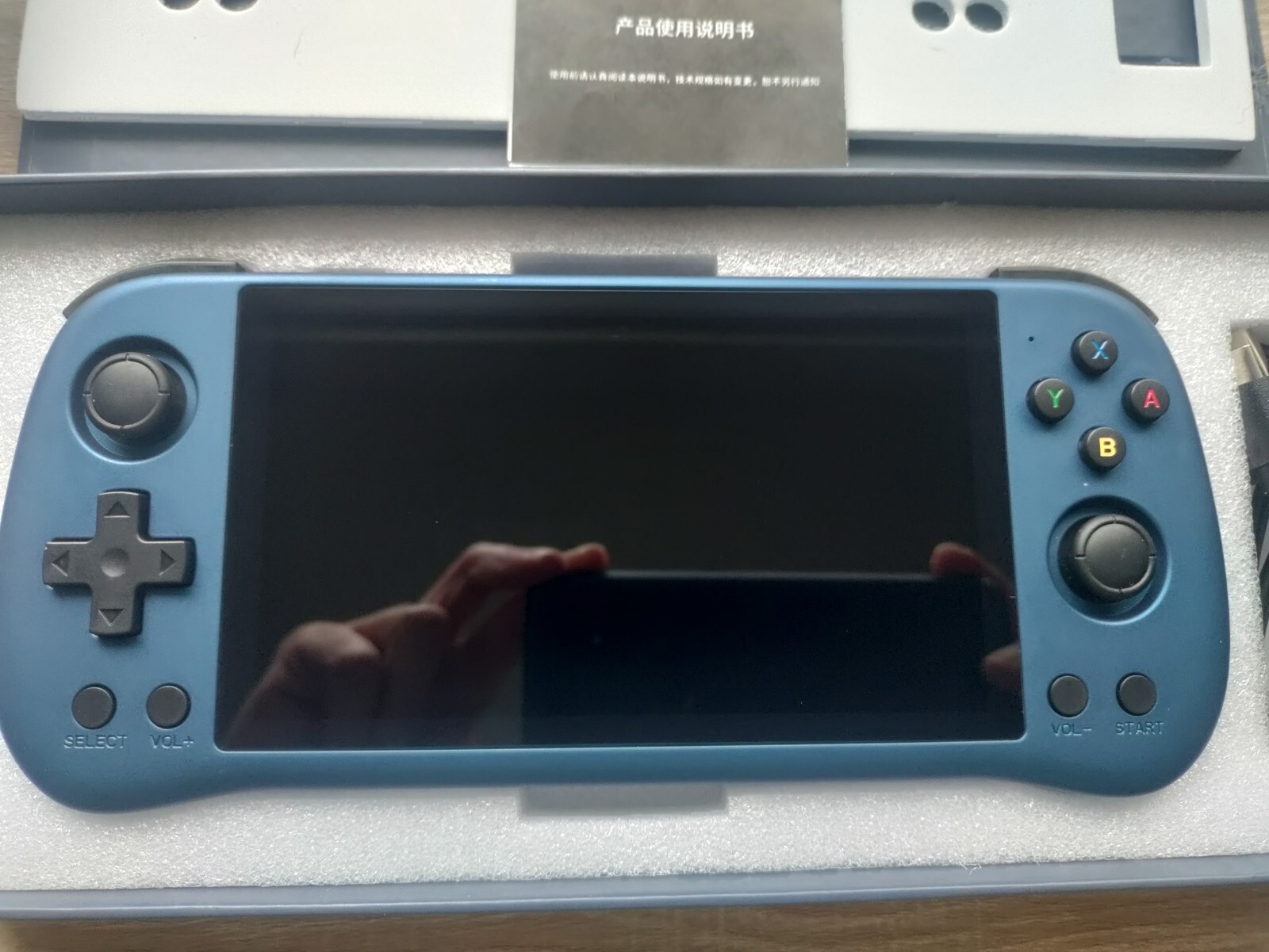 Powkiddy X55 Retro Gaming Handheld Console Only, Blue (No SD Cards)
