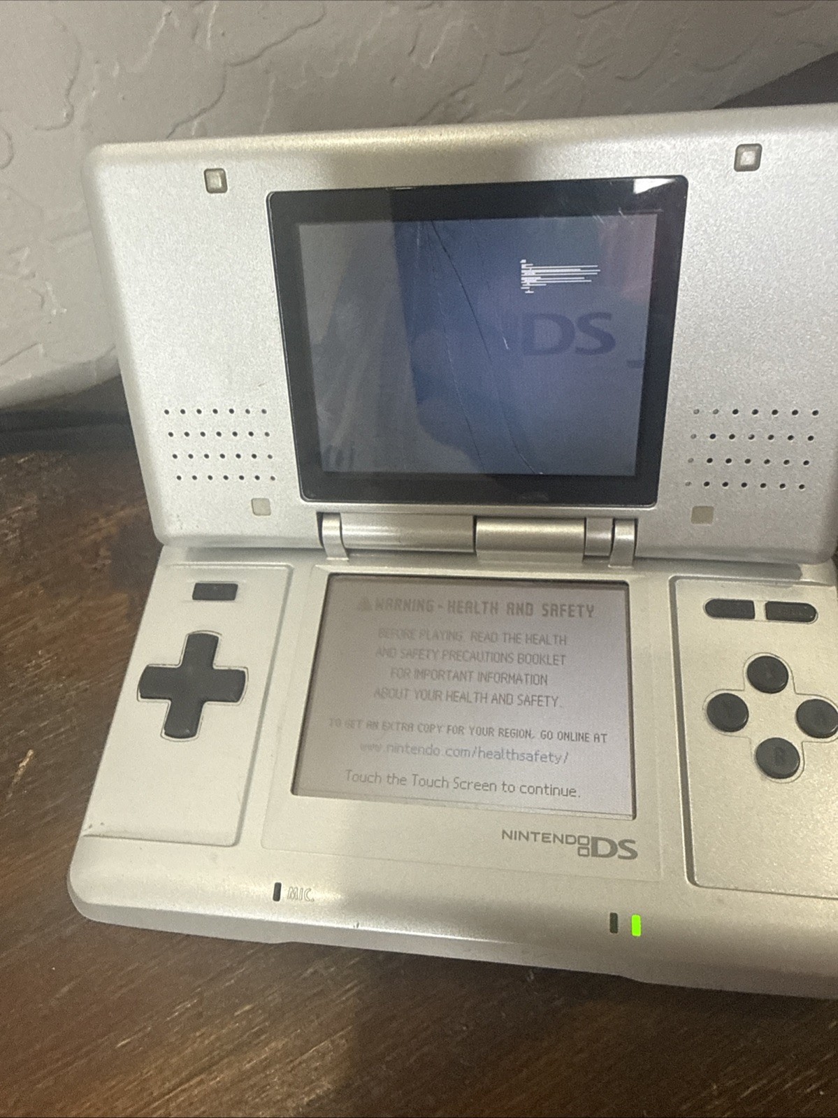 Nintendo DS Original Console NTR-001 Titanium Silver For Parts Bad Top Screen