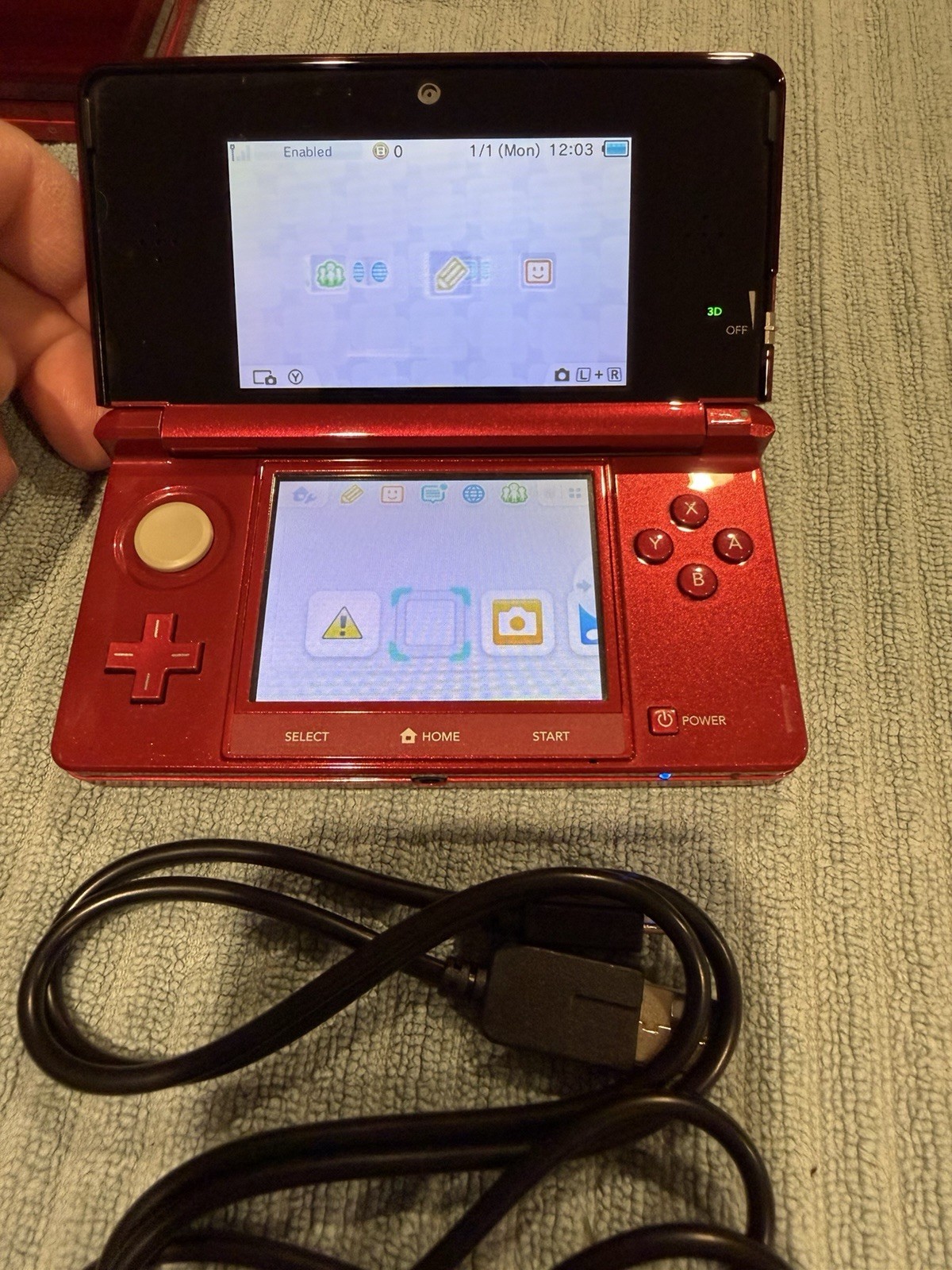 Japanese Nintendo 3DS System Red Working Us Seller With Charger Region Free G