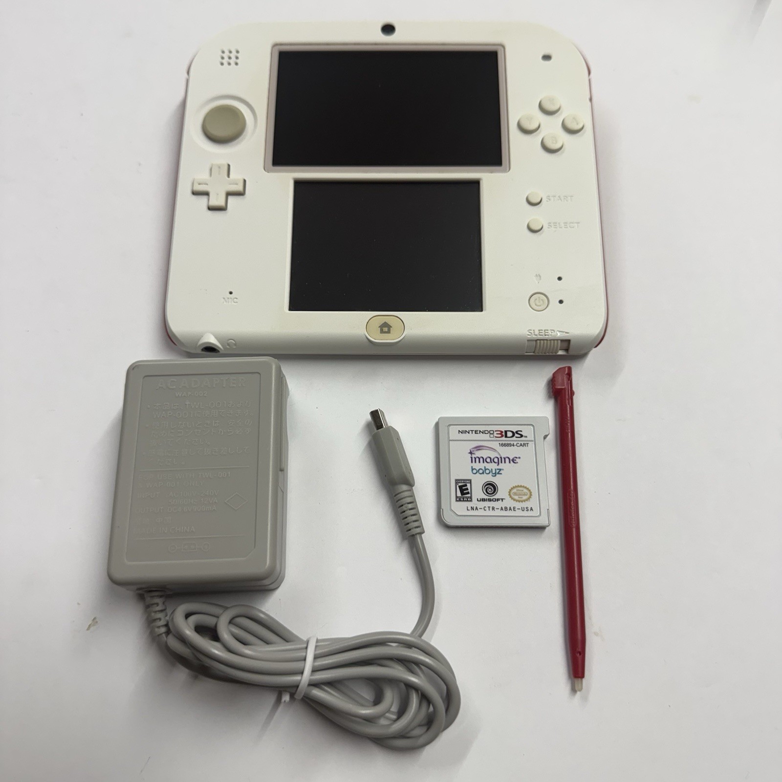 3ds – Nintendo 2DS Launch Edition 4GB White & Red Handheld System Tested #2942