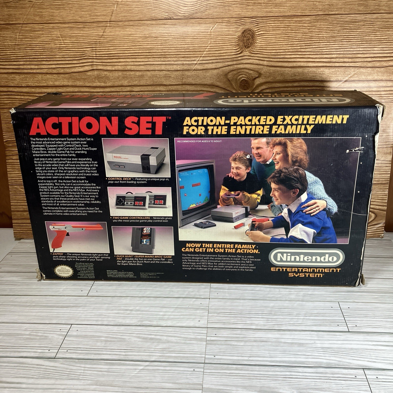 Nintendo NES Action Set Home Console – White/Gray In Box With Foam And Inserts