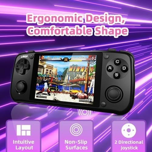 Compact Retro Gaming Console – 40 SNK Classics, HD 4″ IPS, Quad-Core, Fast Charg