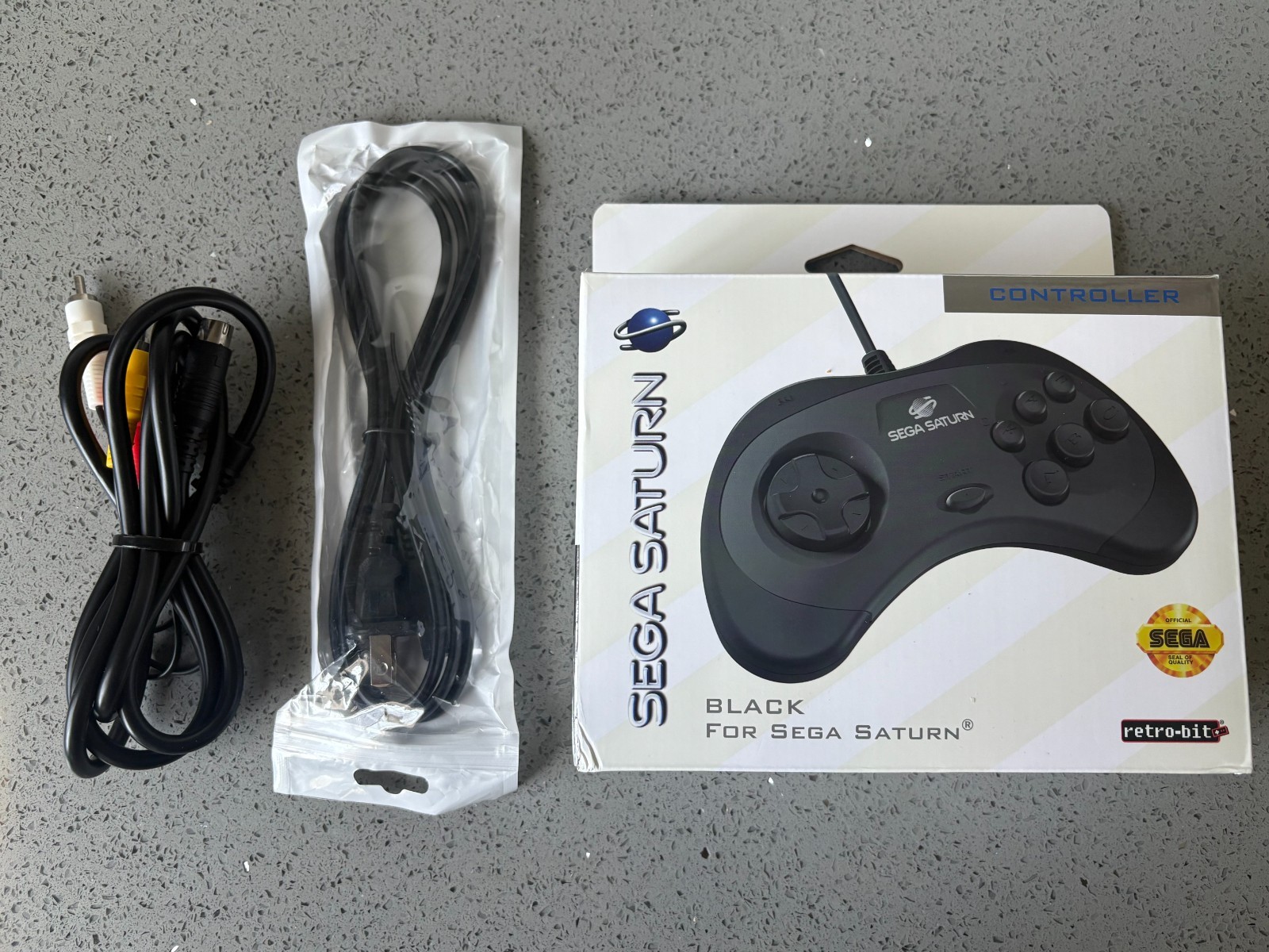 SEGA SATURN SAROO CONSOLE W/ 256GB SD CARD NEW RETRO-BIT CONTROLLER & NEW CABLES