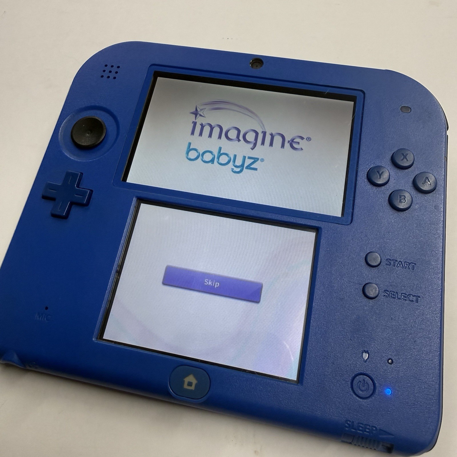 3ds – Nintendo 2DS Console – Electric Blue & Black Tested Missing Rubber #2943